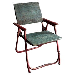 Used Industrial Folding Kids Chair, 1930s