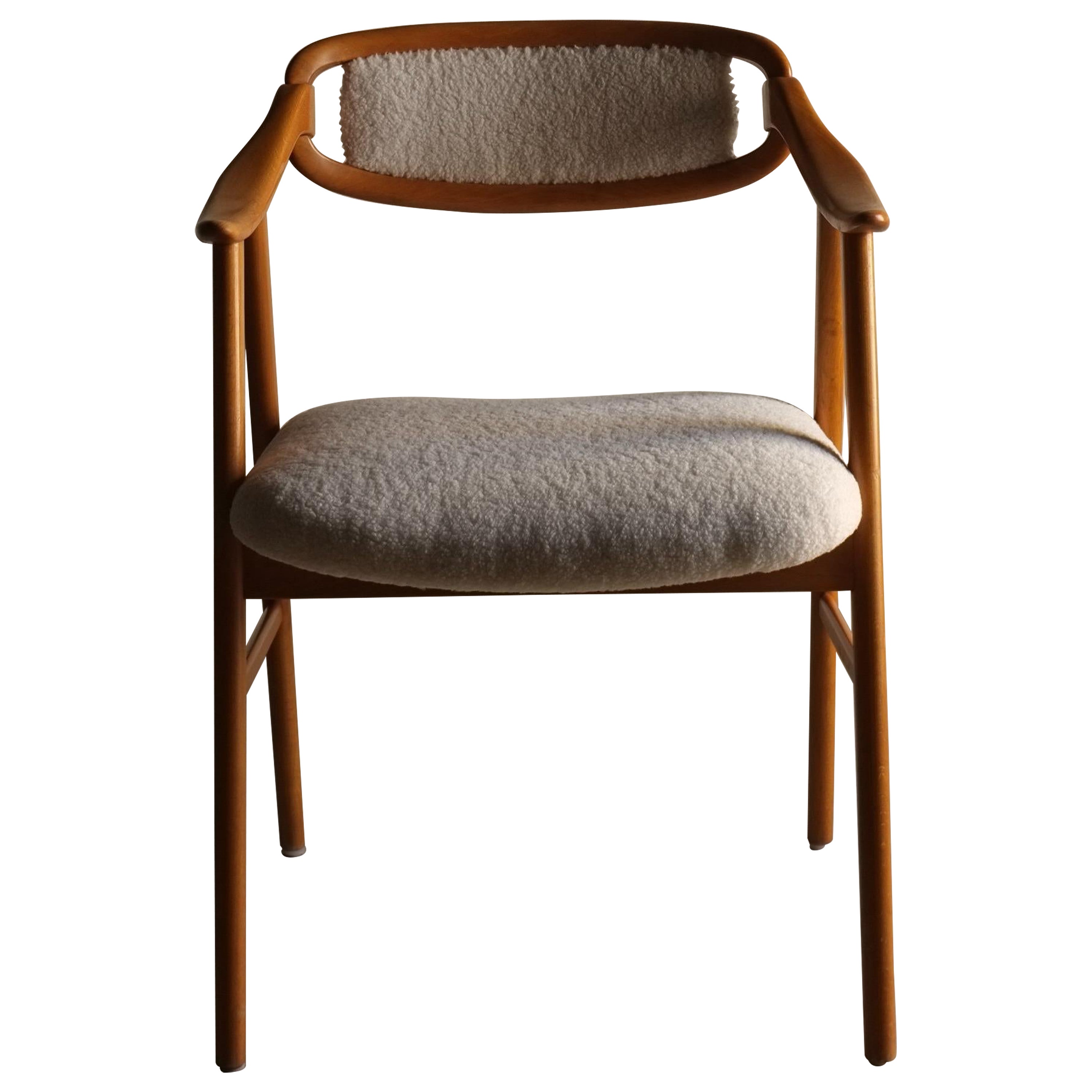 Scandinavian Faux Shearling Chair 1960s