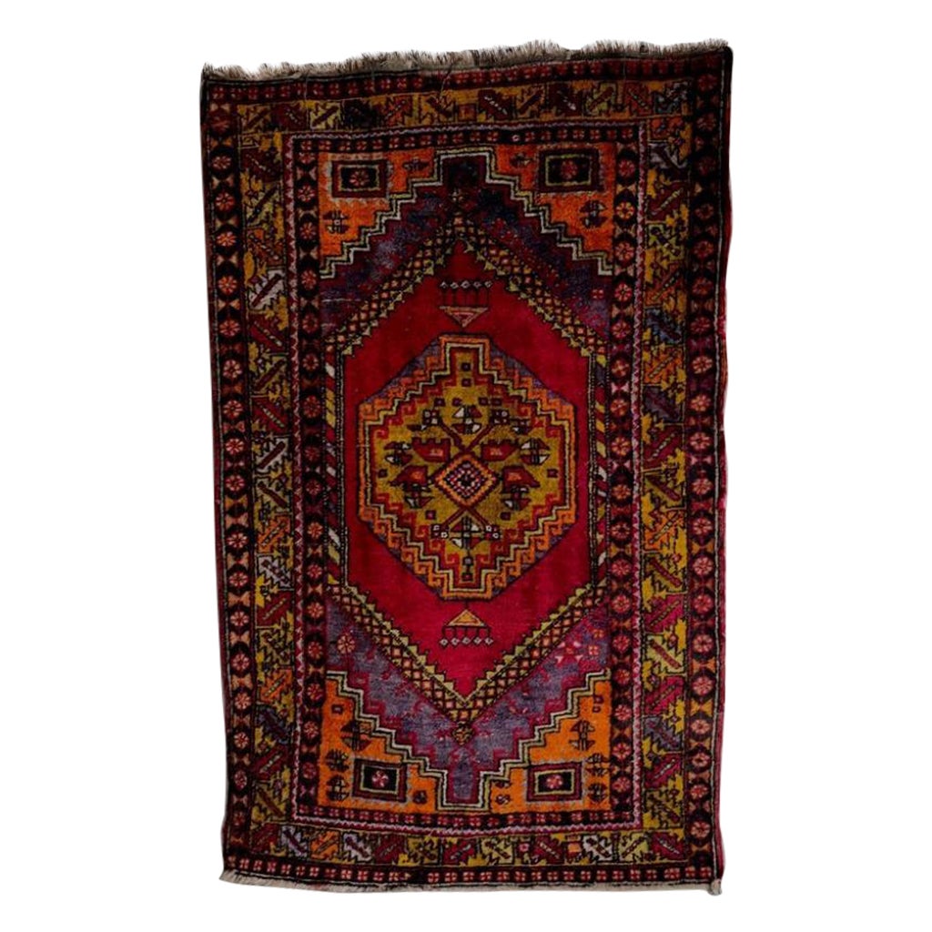 Oriental Wool Carpet, 1920s For Sale