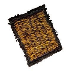 Tapis jaune à poils hauts, Suède, années 1960