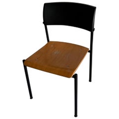 Black Metal Plywood Seat Chair Wiesner Hager, 1990s