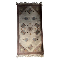 Tapis Rollakan à tissage plat du milieu du siècle, Suède