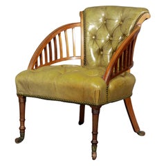 19th Century Leather Low Chair
