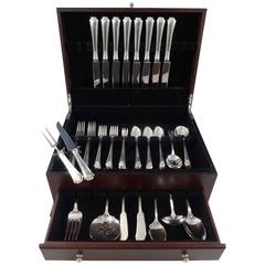 Georgian Colonial by Wallace Sterling Silver Dinner Flatware Set Service 63 Pcs