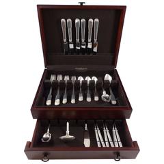 Colonial Fiddle by Watson Sterling Silver Flatware Set for 6 Service 39 Pieces