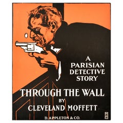 Original Antikes Werbeplakat aus dem antiken Buch „ Through The Wall Cleveland“-Moft