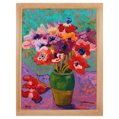 Retro Antoine Giroux Fauvist Painting - Floral Bouquet - Ref 247