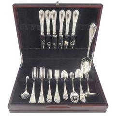Verona by Fortunoff Sterling Silver Flatware Dinner Set of Service 33 Pcs, Italy