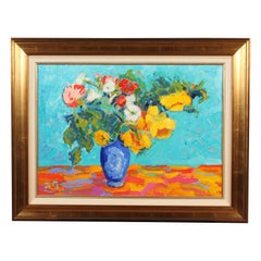 Retro Antoine Giroux Fauvist Painting - Floral Bouquet - Ref 472