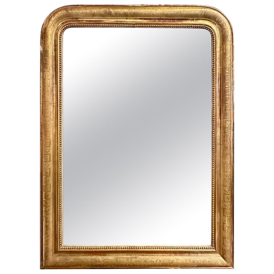 19th Century Carved and Giltwood Louis Philippe Mirror For Sale