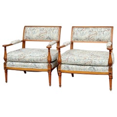 Pair of Louis XVI Style Marquis Armchairs