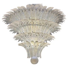 White "Palmette" Murano Glass Chandelier