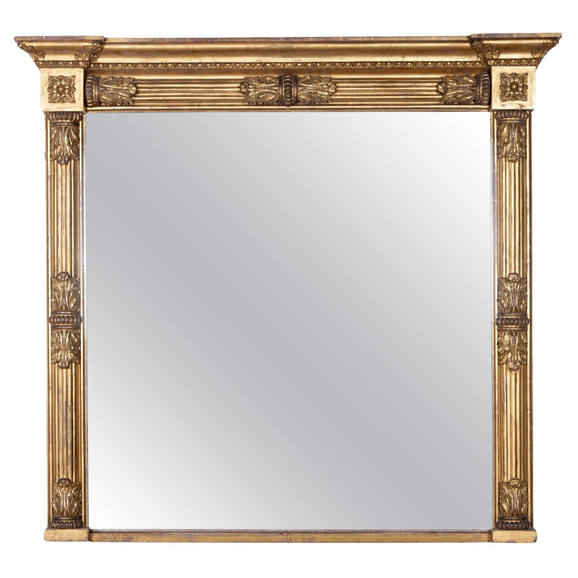 Oversized Neoclassical Gilt Mirror, English Early 20th C. For Sale