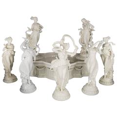 Antique Capodimonte Porcelain Surtout-de-Table Centerpiece Figurines, circa 1890