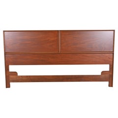 Vintage Frank Lloyd Wright Taliesin Mahogany King Size Headboard, Newly Refinished