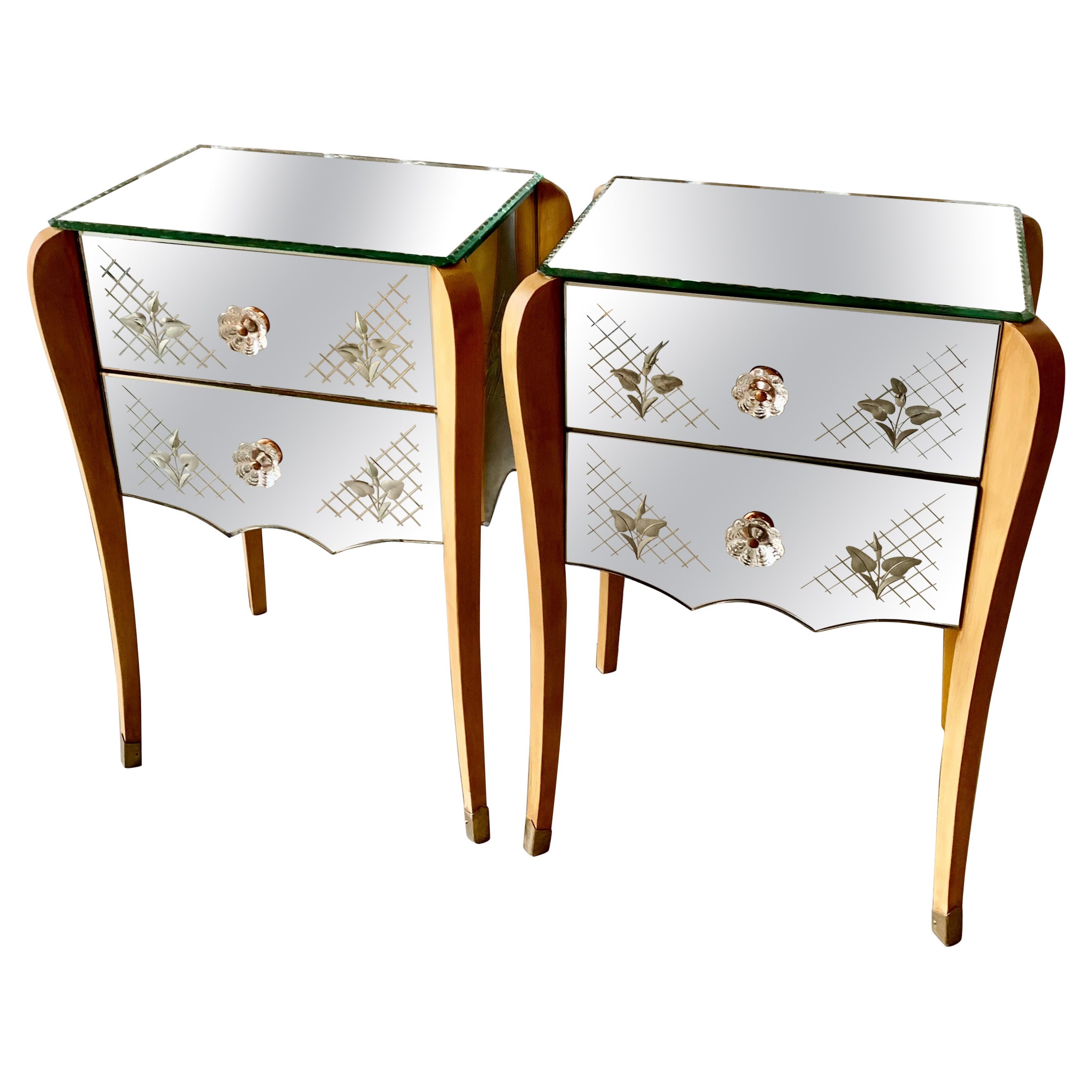 Pair of Bedside Tables - Venetian Style