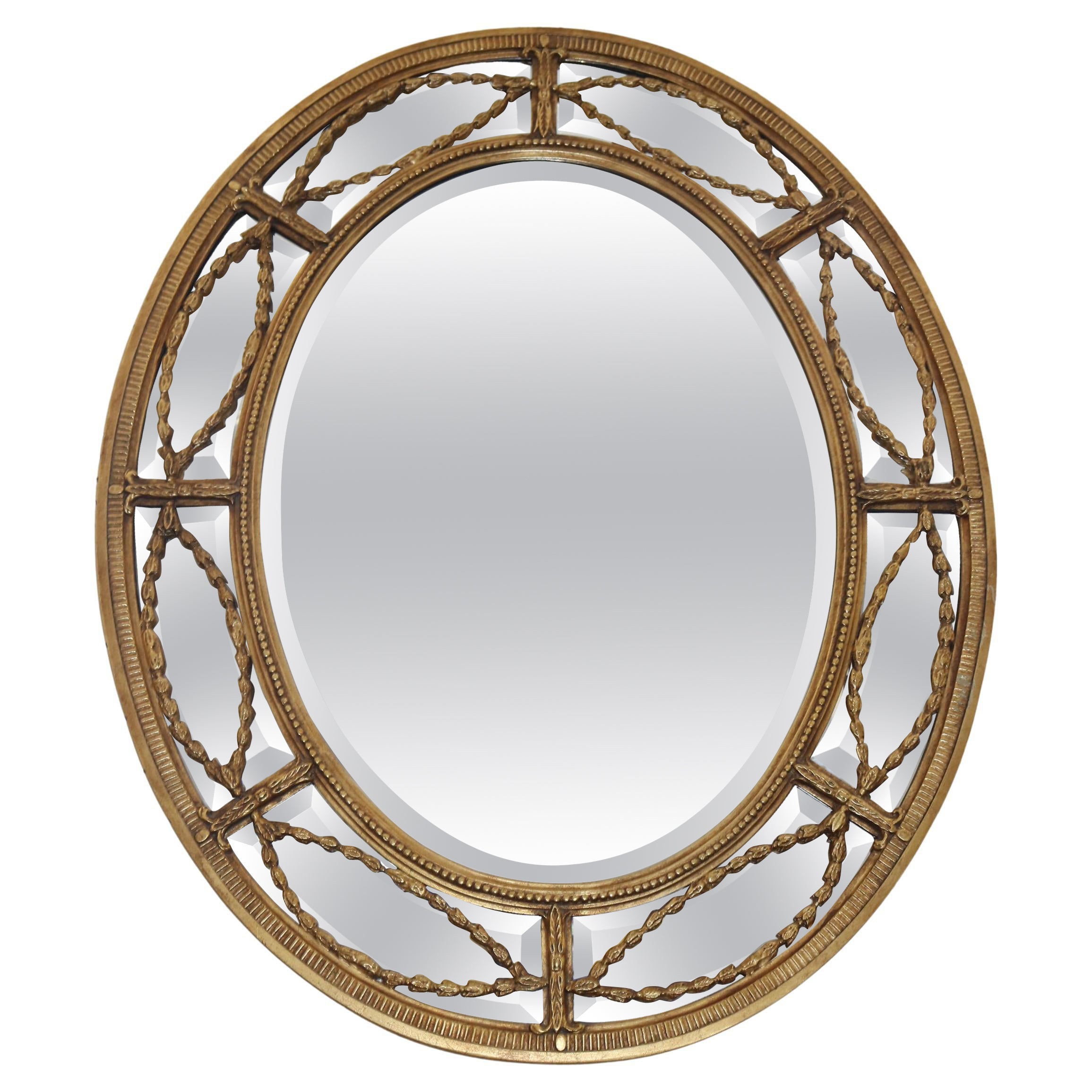 Friedman Brothers Beveled Mirror Model Adamesque Horizontal or Vertical For Sale