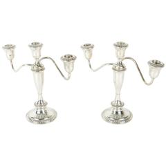 Vintage Sterling Silver Three Arms Candelabra