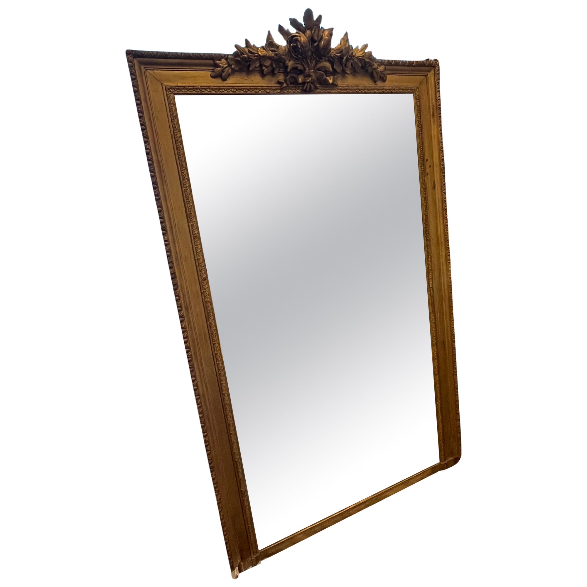 Wichtiger Spiegel - Goldenes Holz - Frankreich - 19. Jahrhundert im Angebot