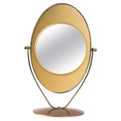 Retro Vanity Mirror, Double Sided Brass Mirror, 1960s