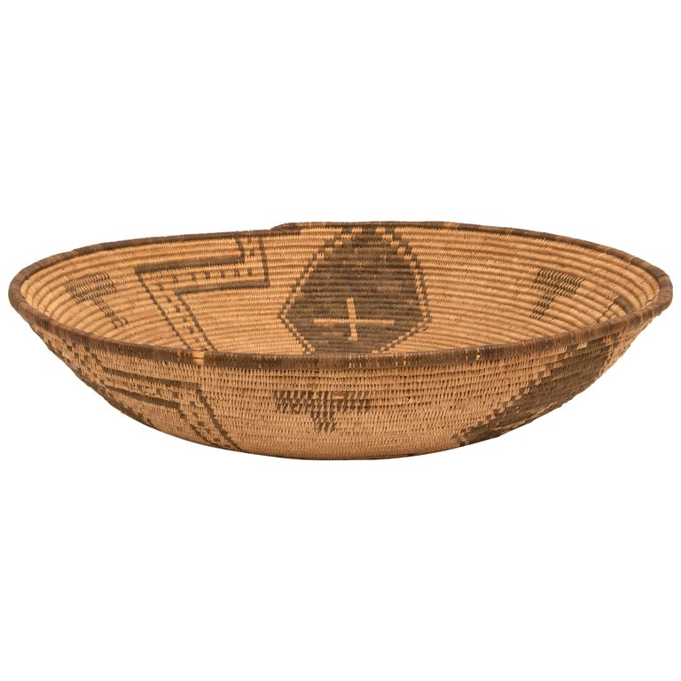 Apache Pictorial Tray - Antique Native American Basketry Bowl, 19th Century  at 1stDibs | vintage native american baskets, antique indian baskets,  antique native american baskets