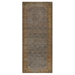 Traditional Wool Hand-Knotted Herati-Pattern Persian Fereghan Rug 