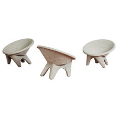 Vintage Sculptural Cement Chairs