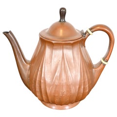 Used Tiffany Studios New York Arts & Crafts Copper Tea Kettle, Circa 1910