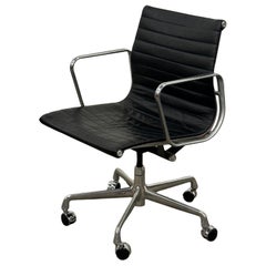 Used Leather Aluminum Group Task Chair by Charles and Ray Eames for Herman Miller