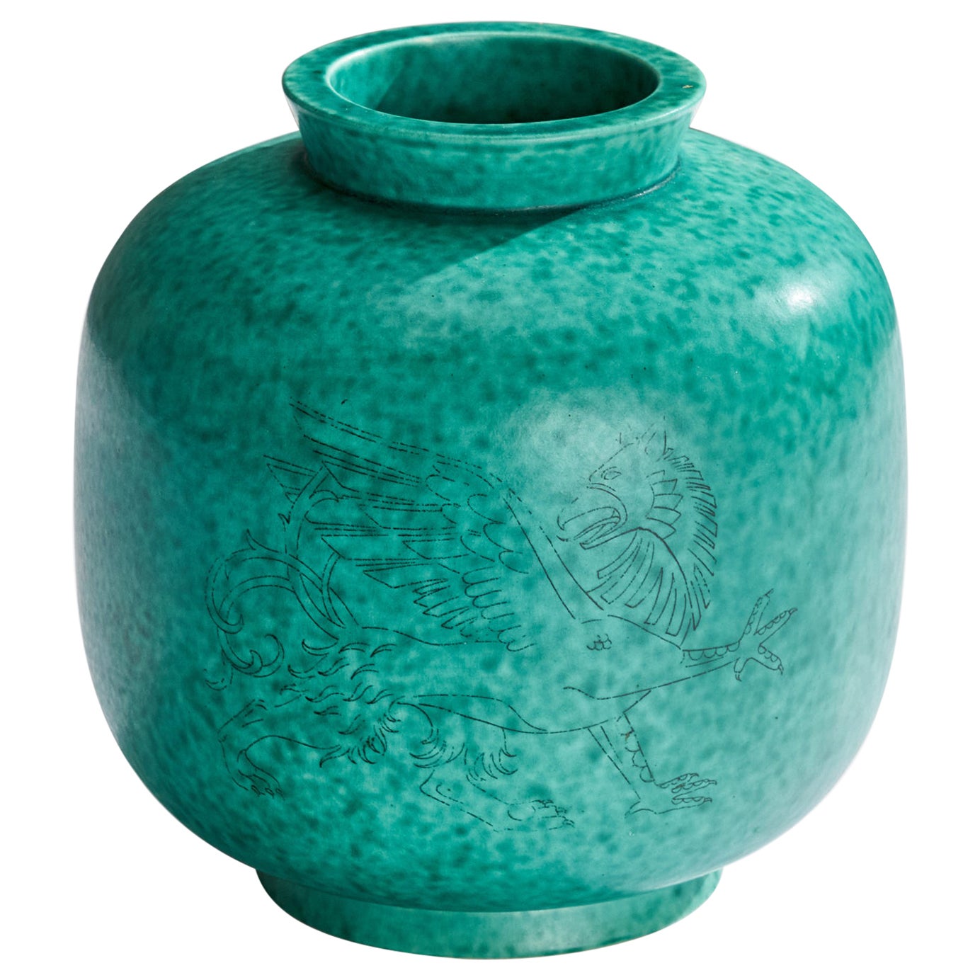 Wilhelm Kåge, Vase, Stoneware, Sweden, 1950s For Sale
