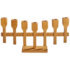 Swedish Designer, Candelabra, Pine, Sweden, 1977