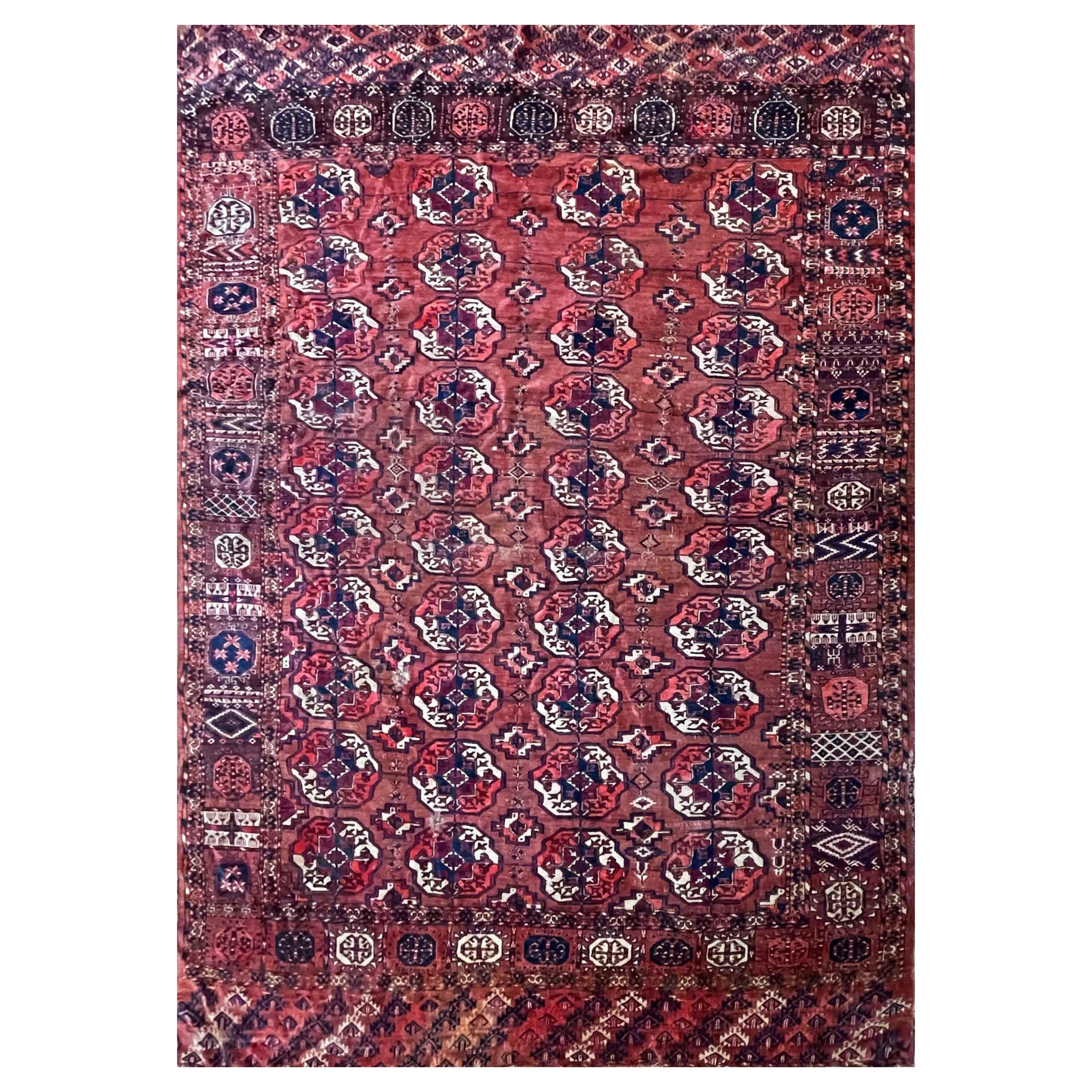 Antiker Tekke Turkoman-Teppich, wie er ist, wie er ist