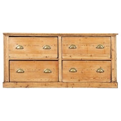 Used Large 19thC English Pine Counter Drawers