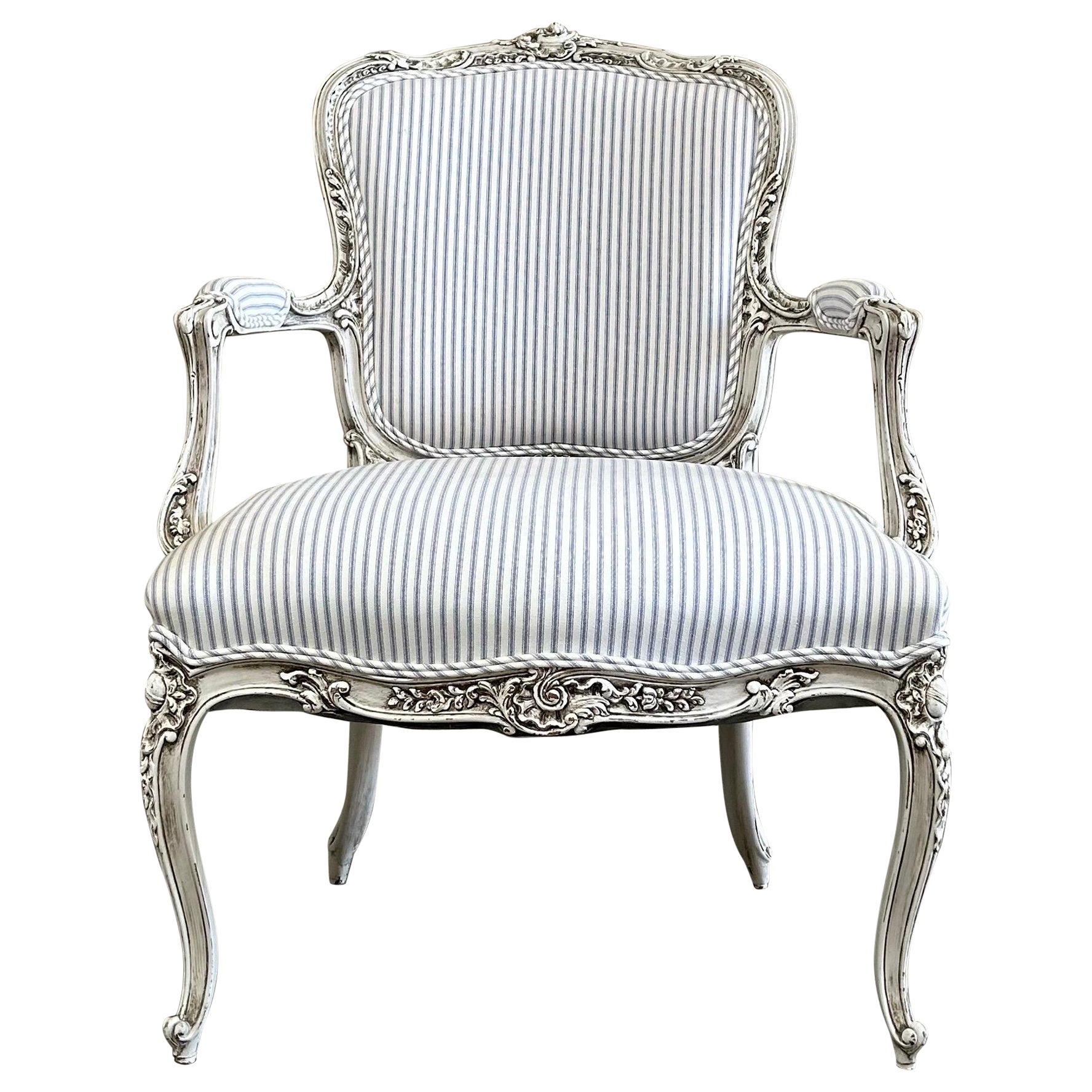 Antique Louis XV style open arm chair For Sale