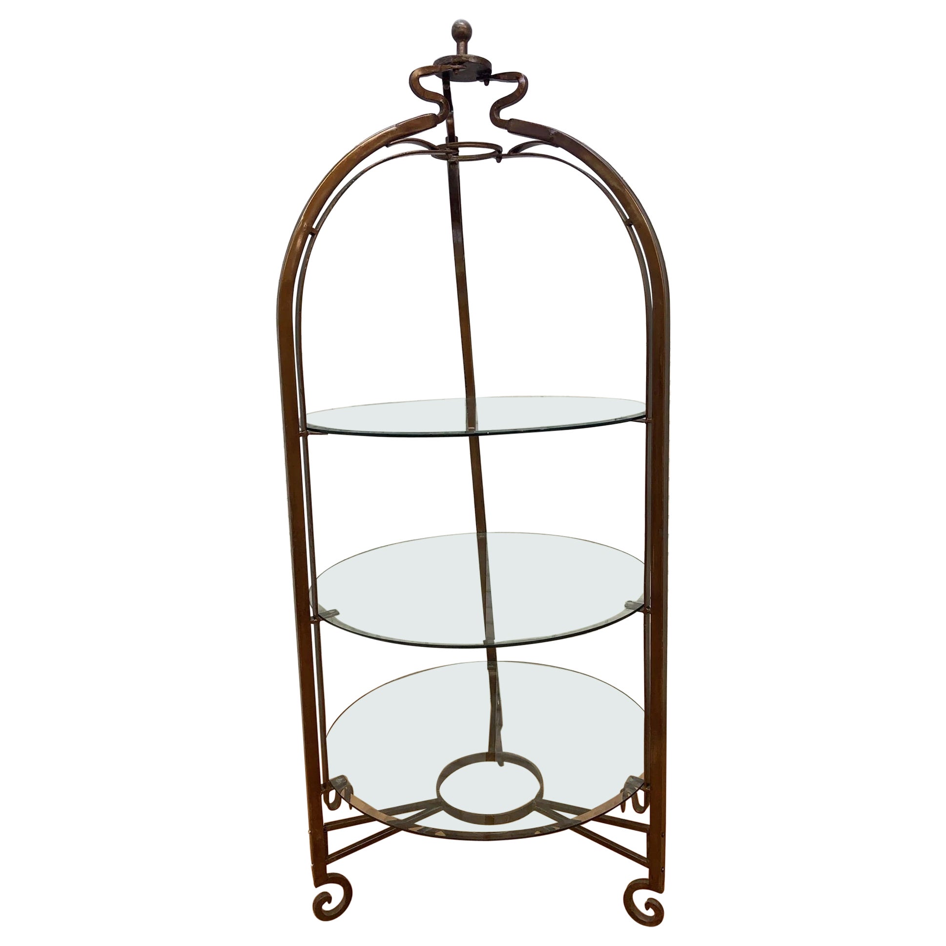 Vintage Victorian Style Iron and Glass Shelf Boutique/Closet Display Stand For Sale