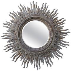 Antique 19th Century Painted Italian Sunburst Mirror