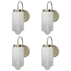 Italian Murano Opaline Glass Sconces by Leucos