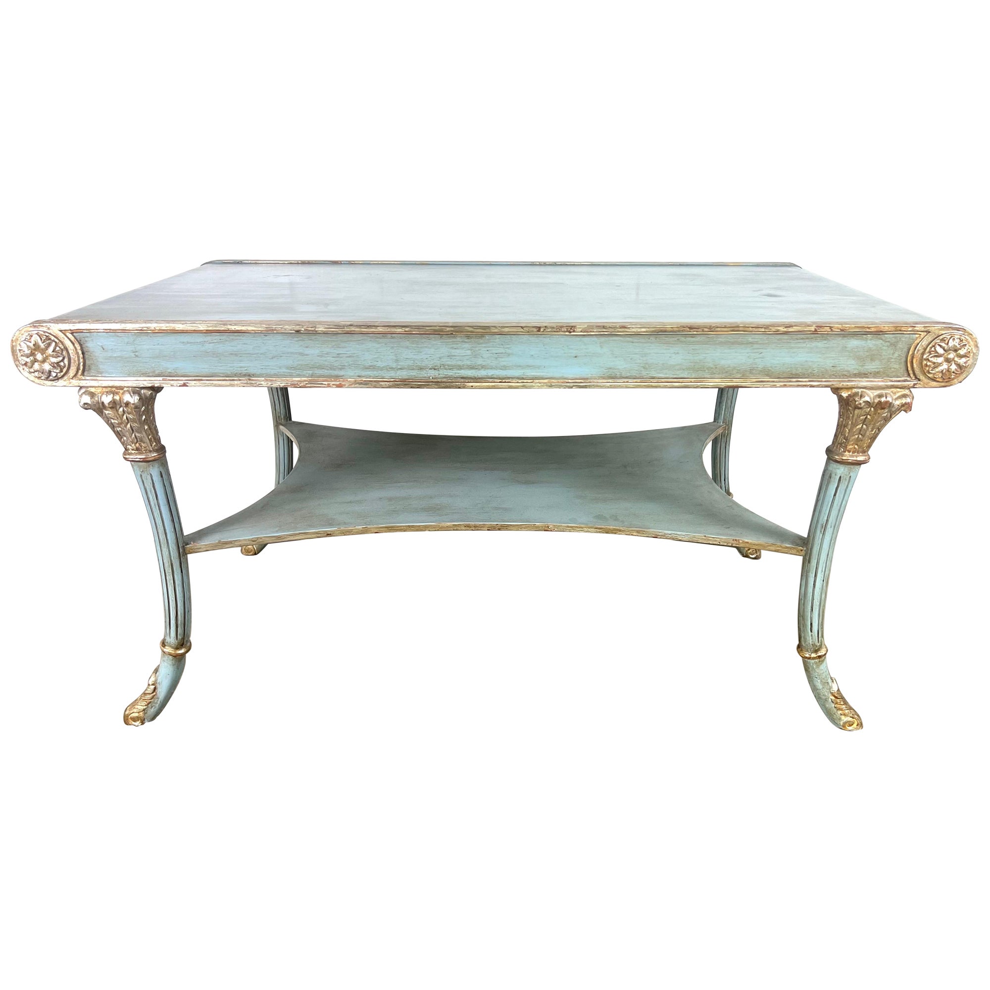 Italian Regency Style Painted & Parcel Gilt Table by Nancy Corzine For Sale