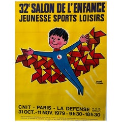 French Original Retro Advertising Poster, 32E Salso De L’enfance HERVE MORVAN 