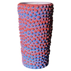 Blurple And Vermillion Organic Dot Ombre Vase