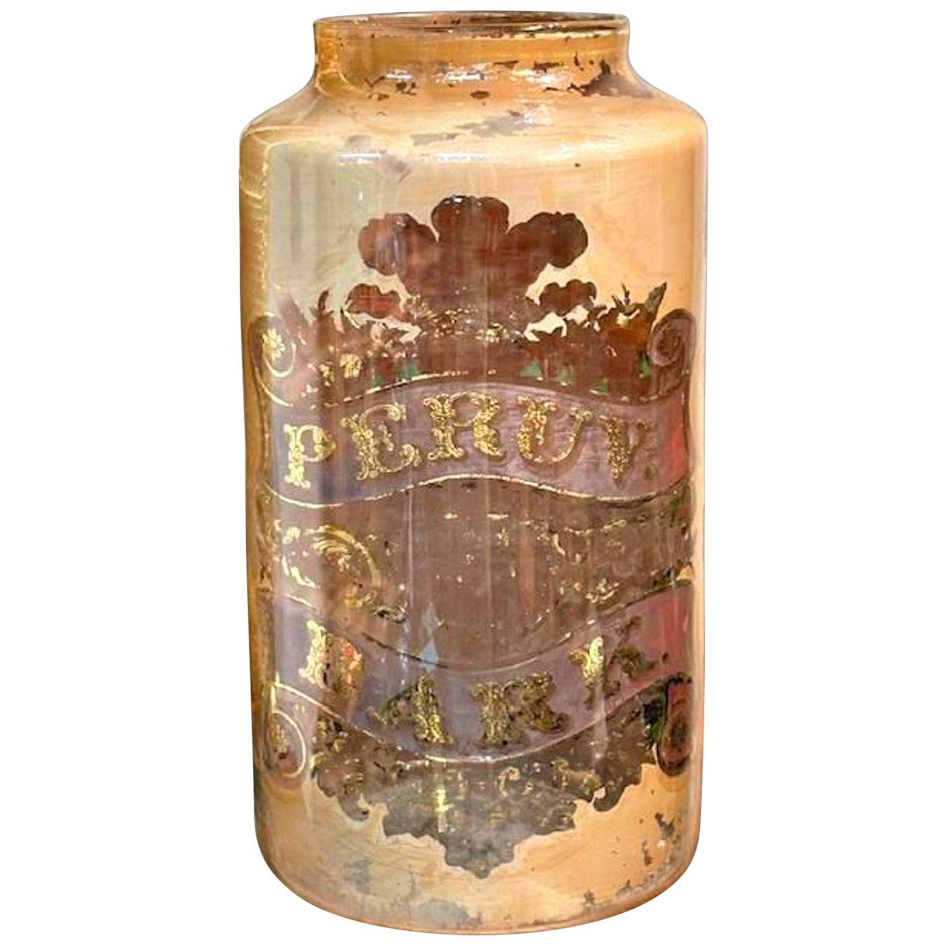 Antique Reverse Painted Jar For Sale