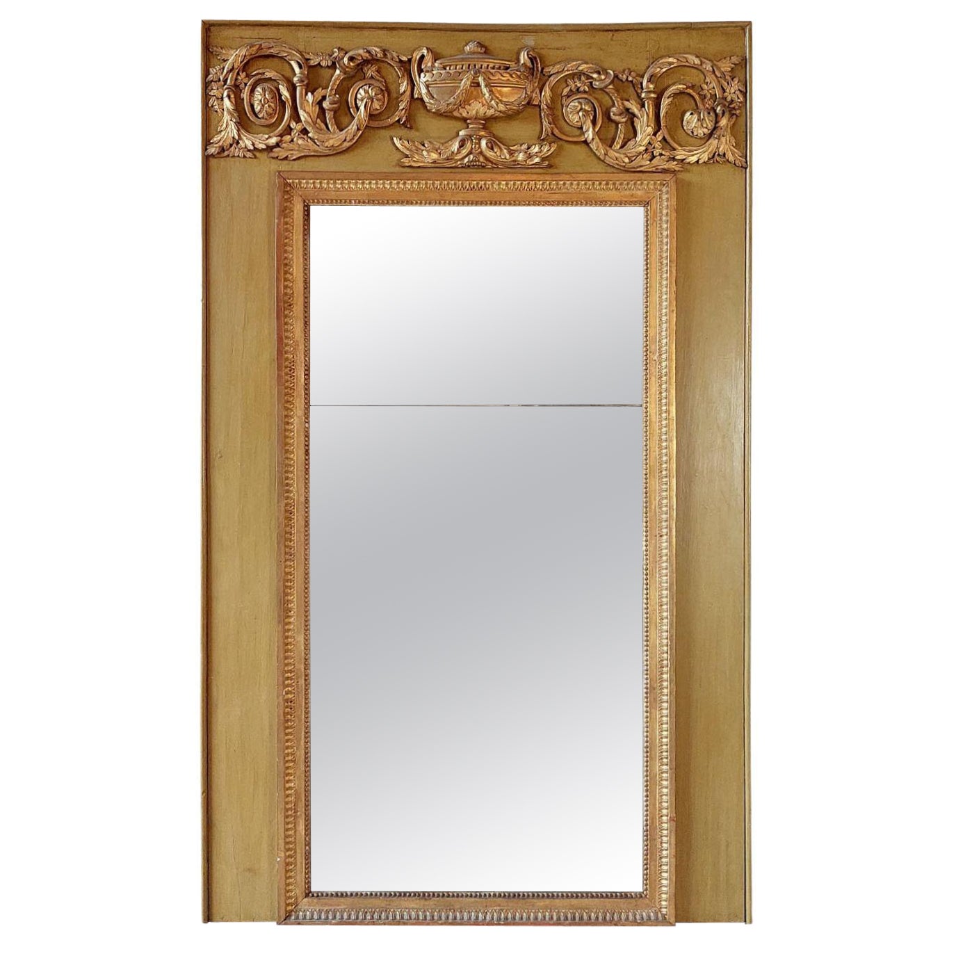 18th century French Louis Seize Trumeau Mirror For Sale