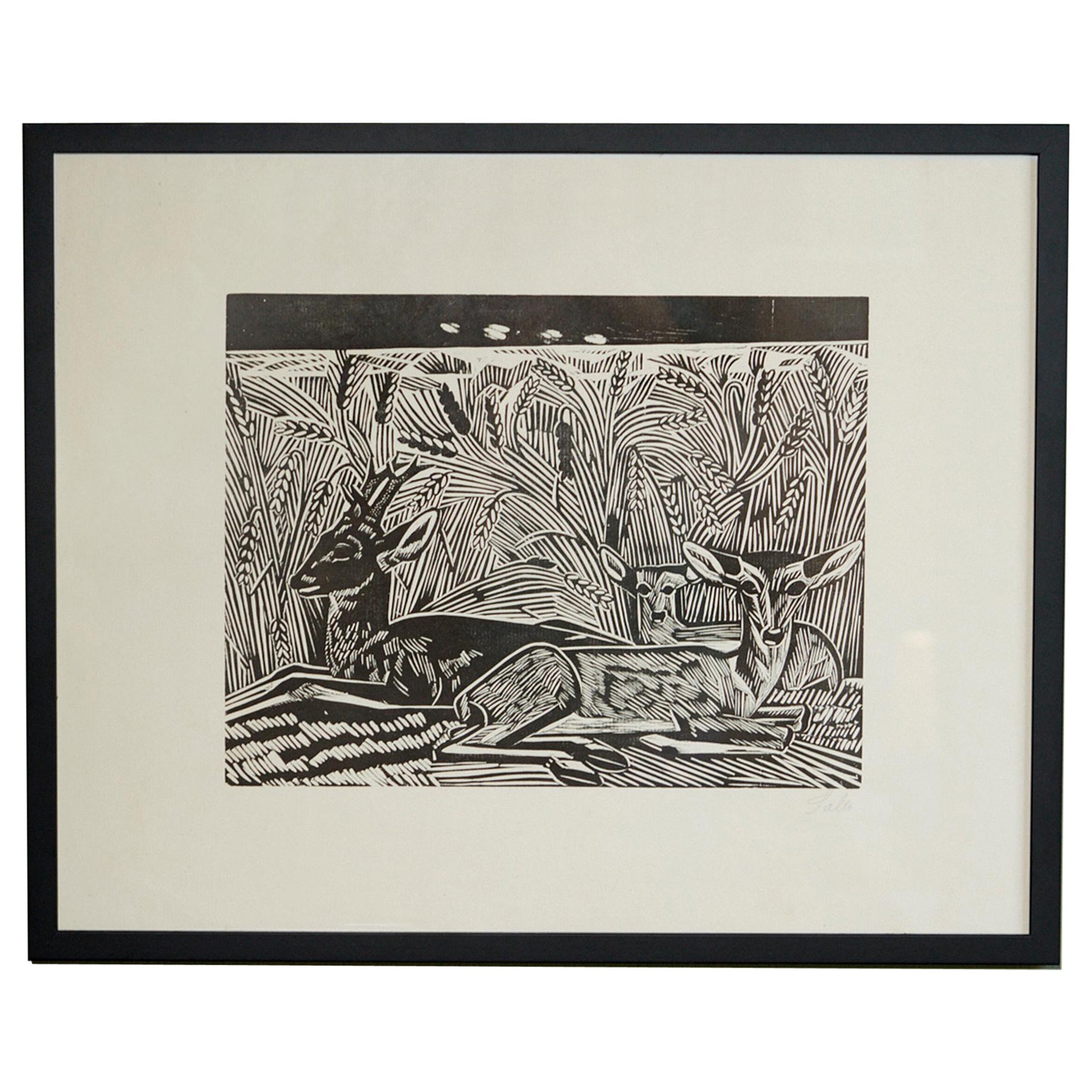 Composition by Axel Salto, Woodcut For Sale