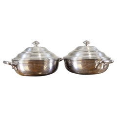 Used Pair of Metal Kitchen Vessels from the Mid. 20th Century