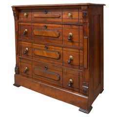 Antique Late 19th Century Tall Walnut Chest of Drawers