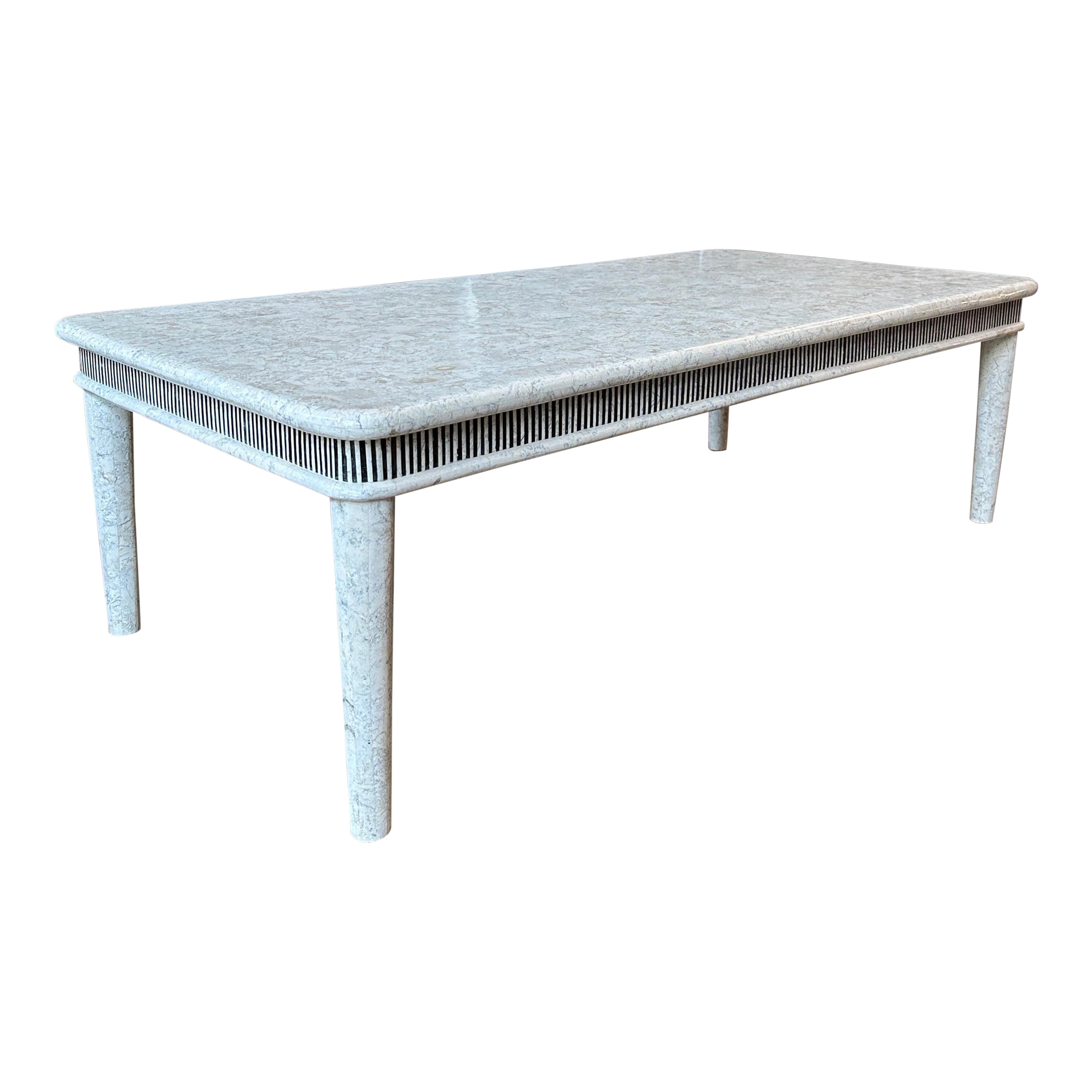 A Large Tessellated Marble Coffee Table By Maitland Smith  For Sale