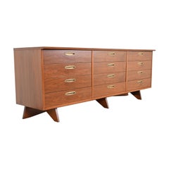 Retro George Nakashima Sculpted Walnut Dresser for Widdicomb, Newly Restored