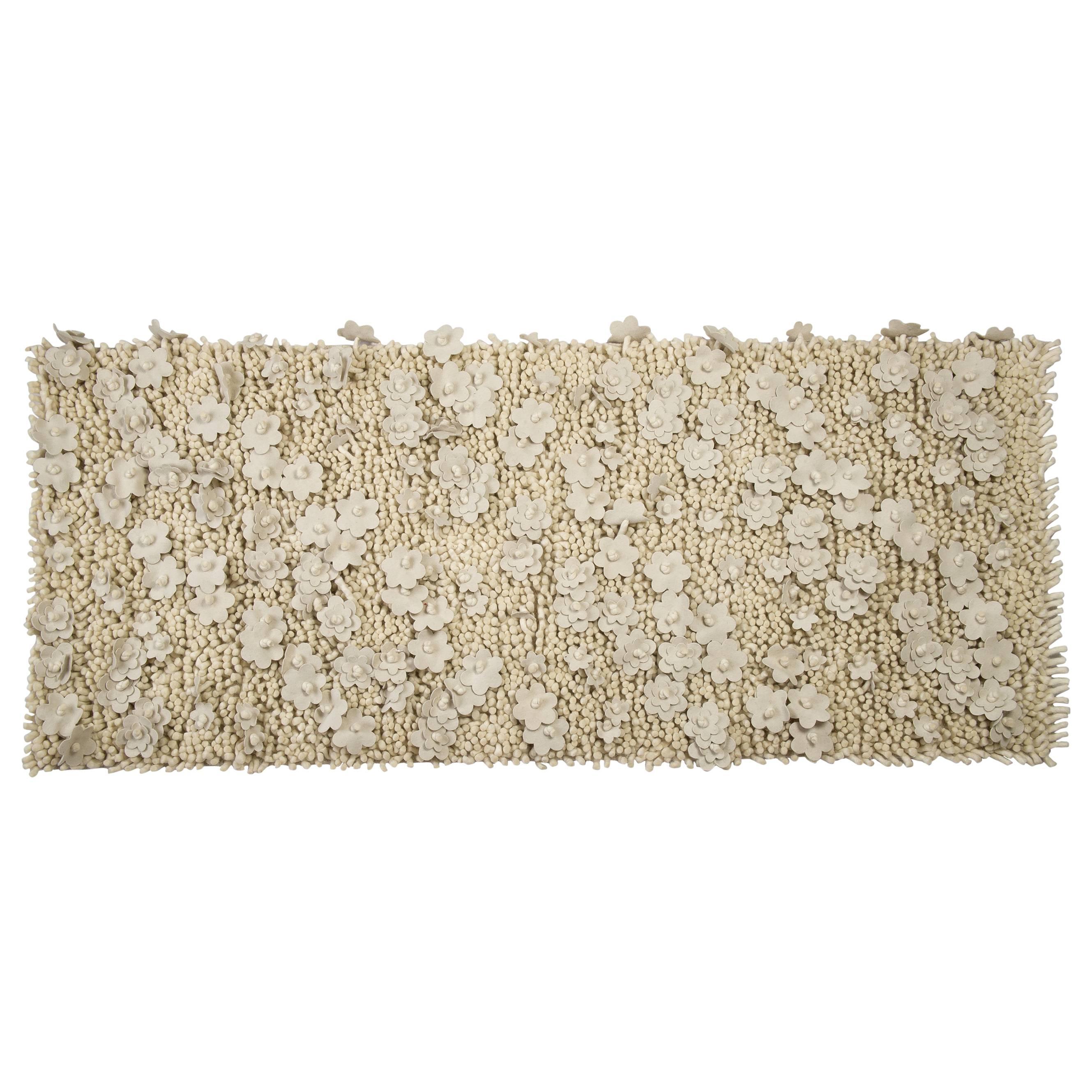  Unusual Wall Hanging or Bed Headboard with this Flower Rug For Sale