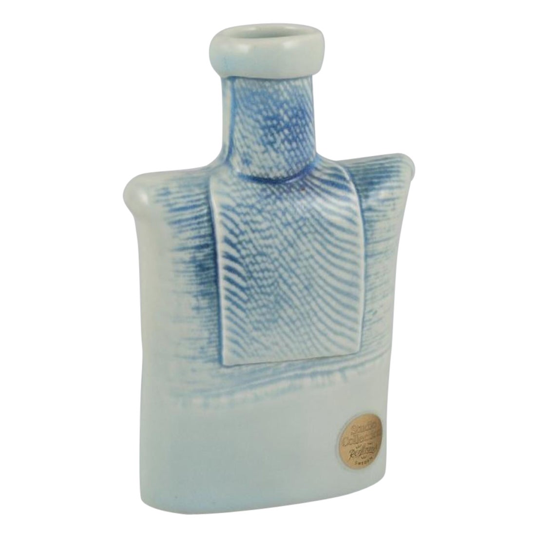 Suzanne Öhlén for Rörstrand. Porcelain vase with glaze in blue tones. For Sale