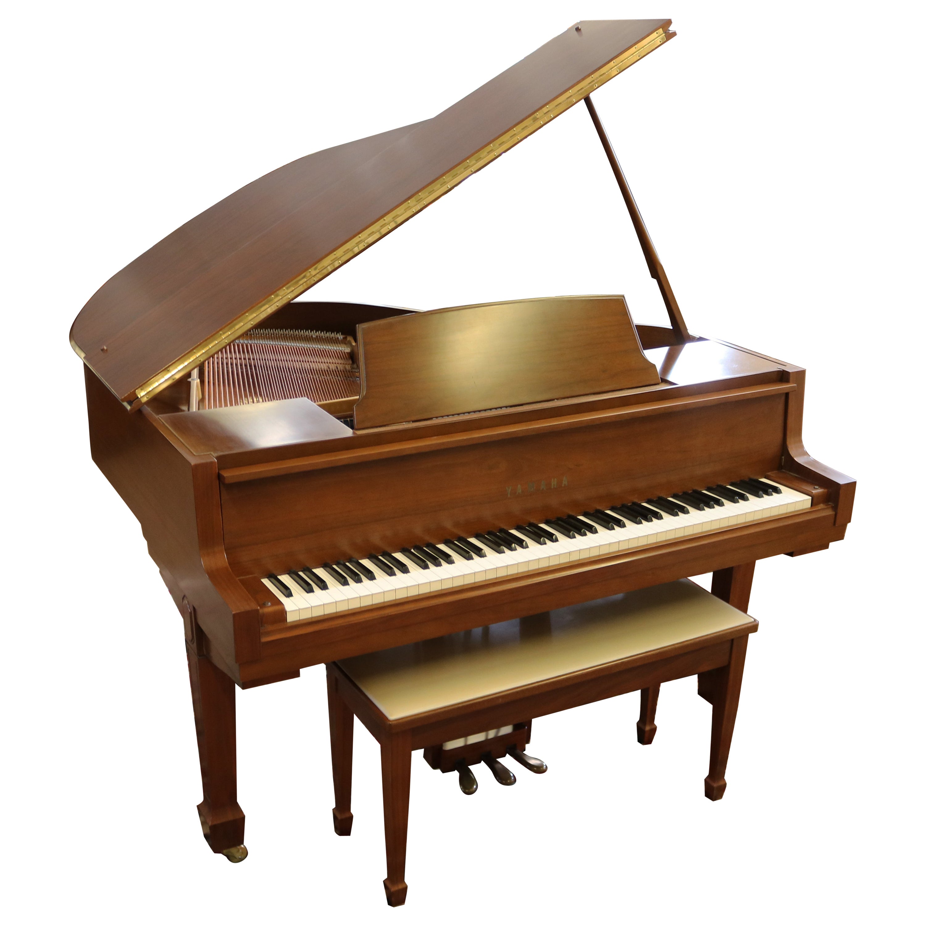 1968 Walnut Yamaha G0 Baby Grand Piano Excellent Soundboard For Sale